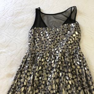 Black and metallic mini dress